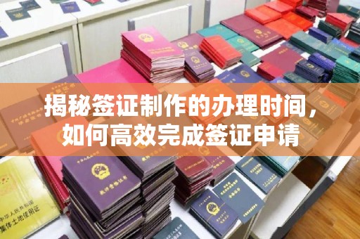 商水揭秘签证制作的办理时间，如何高效完成签证申请