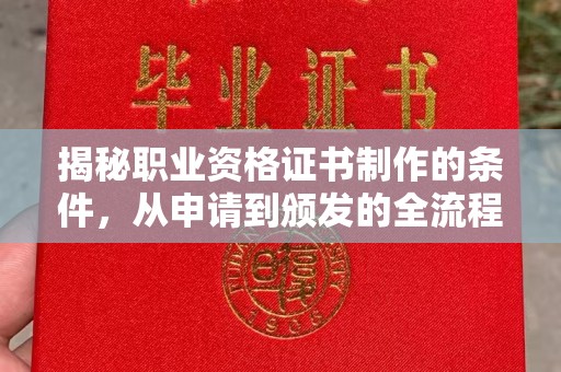 商水揭秘职业资格证书制作的条件，从申请到颁发的全流程解析